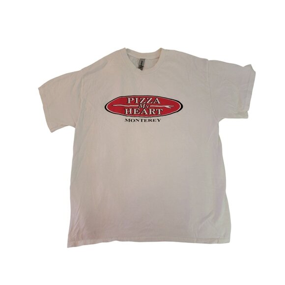 Pizza My Heart Monterey T-Shirt Large Gildan Ultra Cotton - Picture 1 of 3